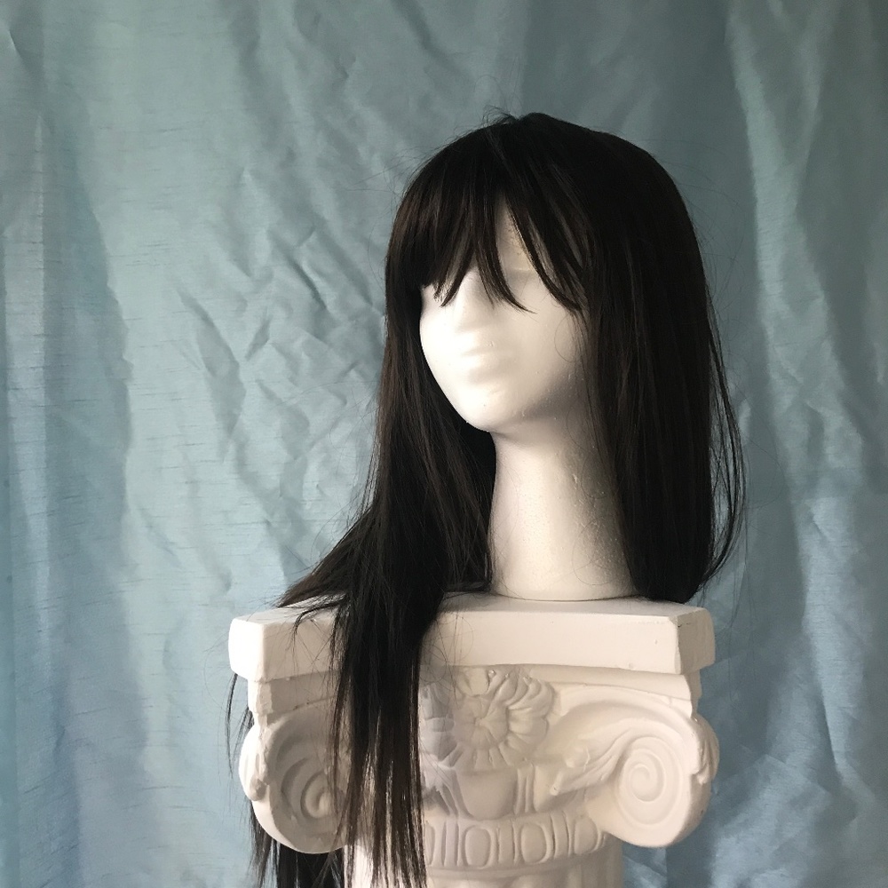 Dark brown extra long wig